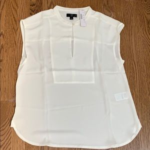 NWT J. Crew ivory drapey cap-sleeve top